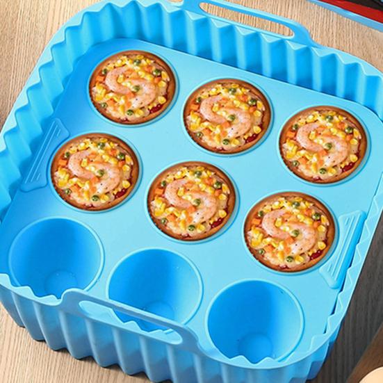 Air Fryer Silicone Basket Liners Large Square Oven Pan BBQ Grill Reusable Cake Molds for Hot Dogs Bacon Jelly