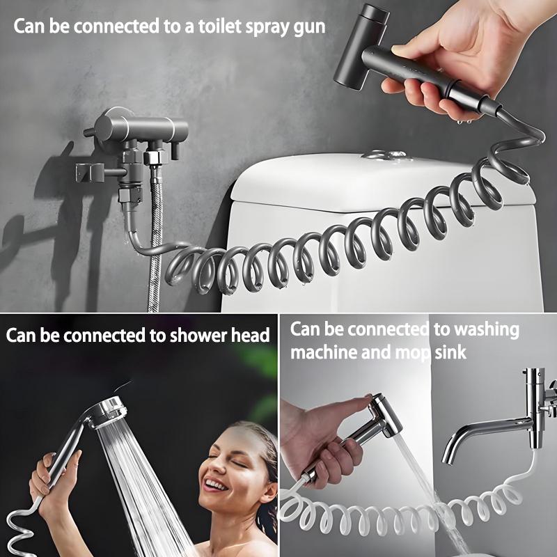 Teleskopschlauch mit Feder 1,5 Meter lang 1/2 Zoll Gewinde Telefonkabel Duschschlauch