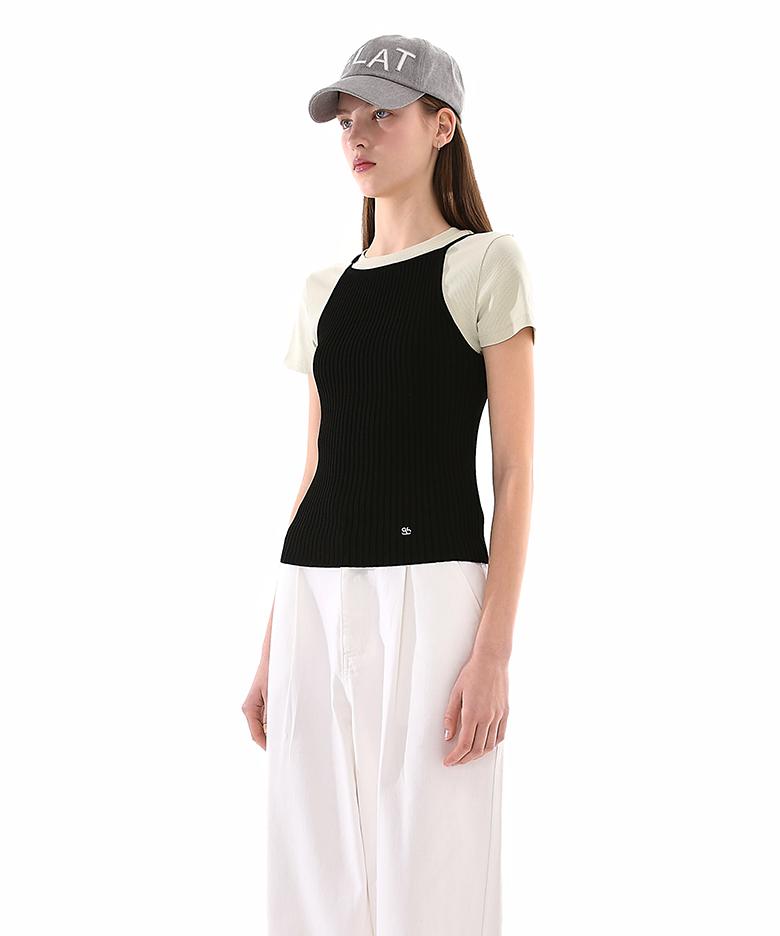 B-Flat Benetton Вязаный топ на бретелях без рукавов (черный) S