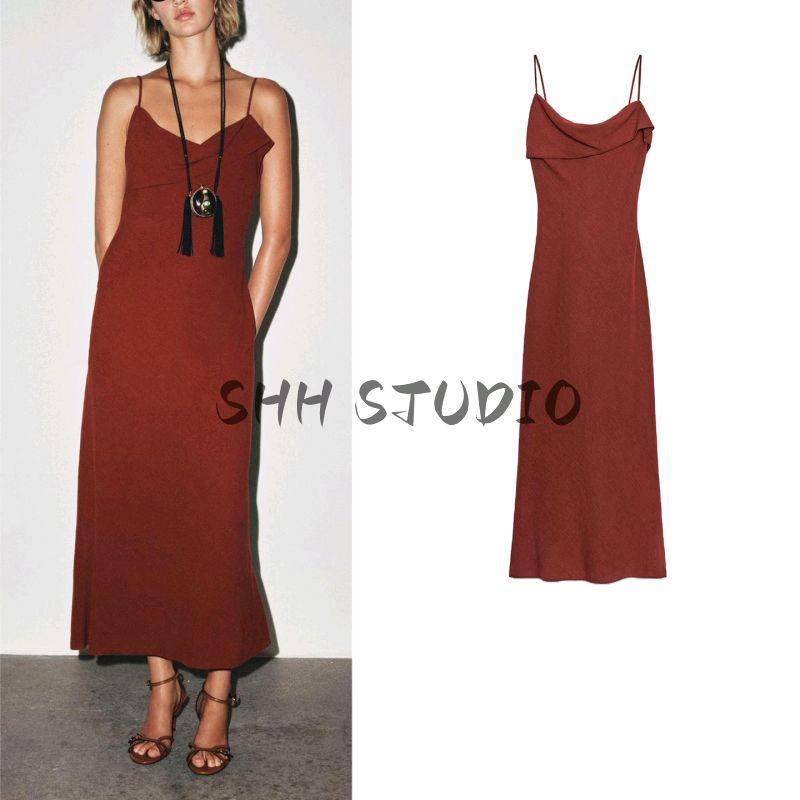 Autumn New Women clothes French style Socialite Vertical Neckline Blended Sling Midi Dress 8478730