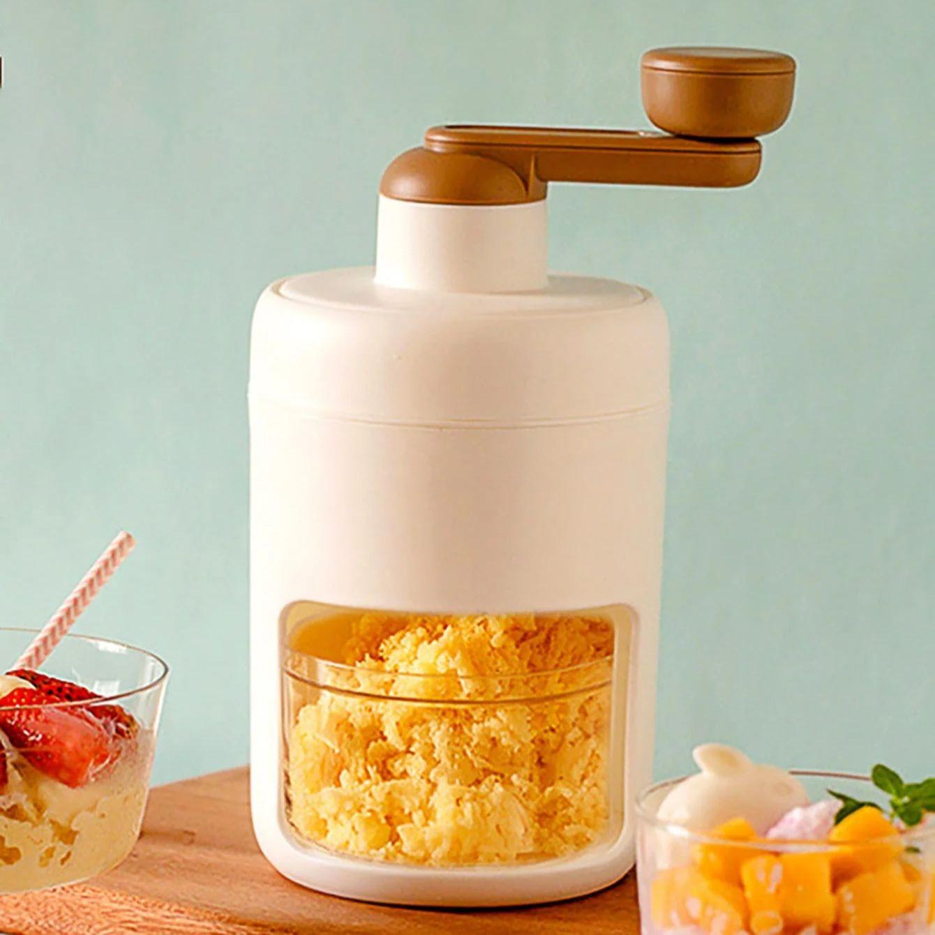 

1pc-Small Manual Ice Crushers Household Hand-Cranked Shaved Ice Machine Hail Ice Breaking Artifact Hand-Cranked Smoothie Maker белый