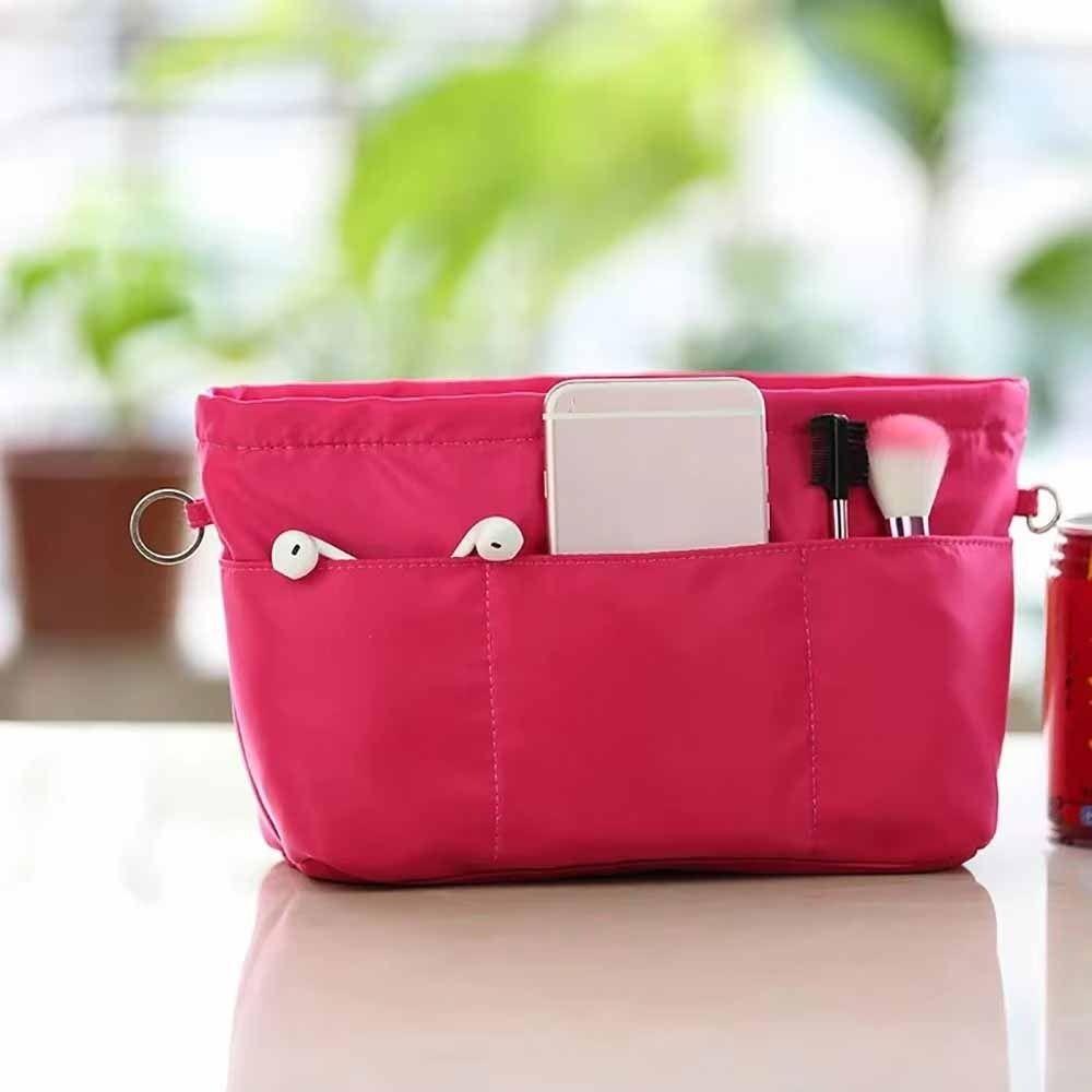 Cosmetic Organizer Multi-Pocket Handbag with Zipper Inner Bag Insert Bag Travel Accessory