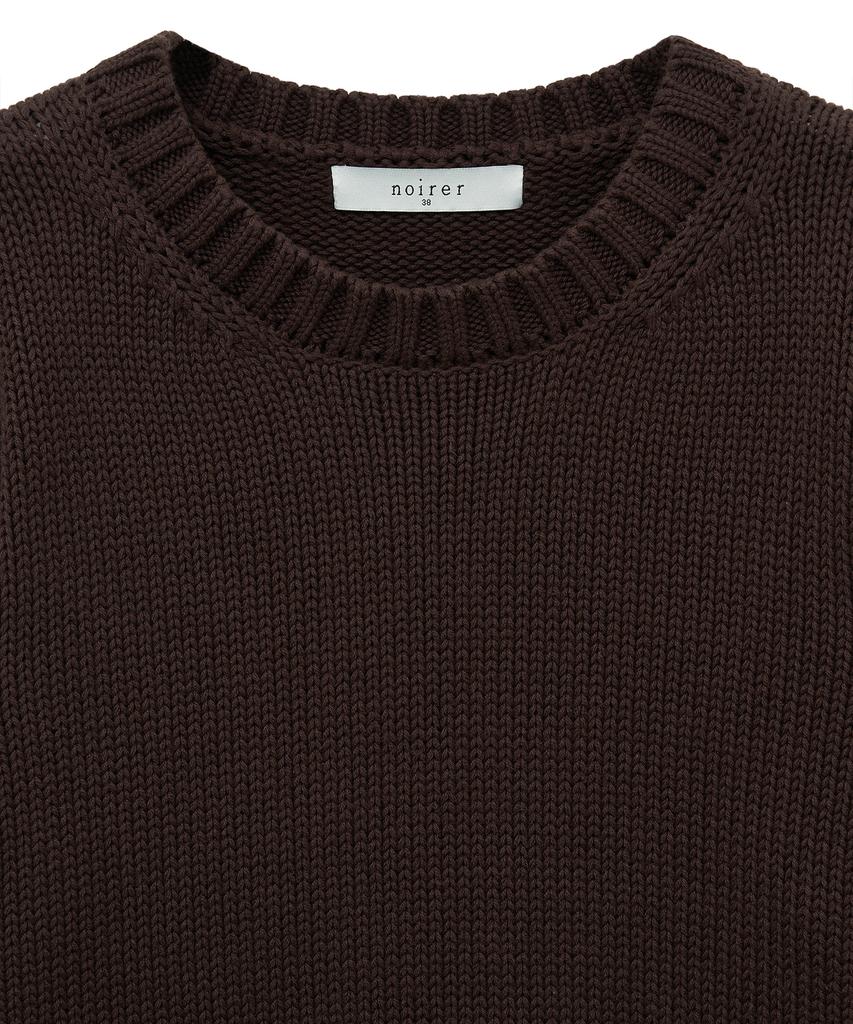 NOIRER FOR WOMAN Heavy Cotton Crop Knit (Brown)