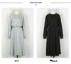 Plus Size Korean-Style Long Sleeve Gray Dress for Spring and Autumn