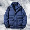 Dicke Winter-Daunenjacke für Herren, lässige, lockere Übergröße, warmweiße Entendaunen-Stehkragenjacke für Herren