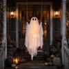Flexibler Stoffgeist zur Dekoration Halloween Hängende Schaukel Dekoration mit Hexenhut, Gruselige Außen Dekoration Spukhaus Ornament Lichterkette