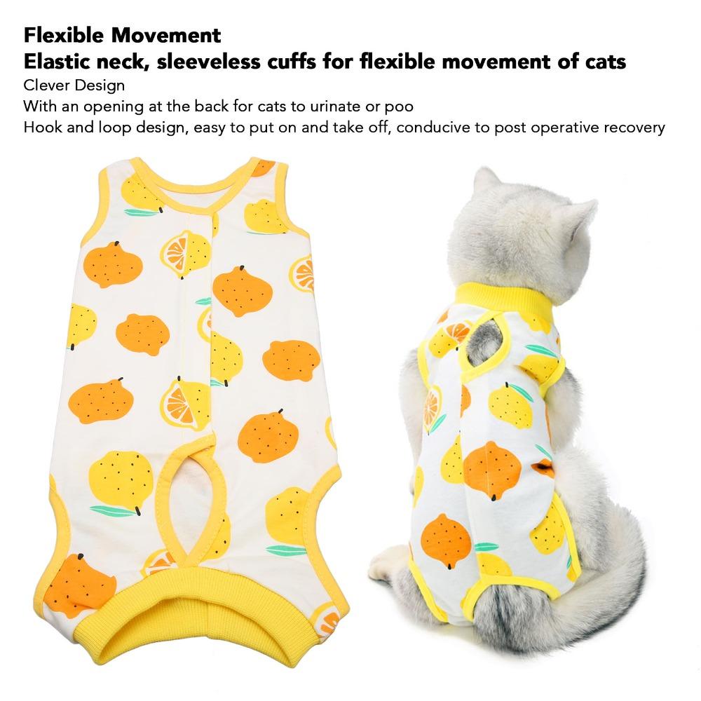 Prevent Licking Cat Surgical Recovery Suit Breathable Cat Onesie Post-Surgery Recovery
