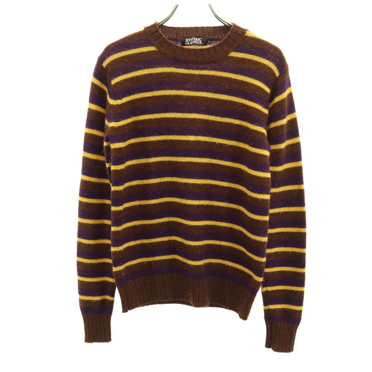 

HYSTERIC GLAMOUR Wool 100% Border Pattern Long sleeve sweater S knit Men s Used