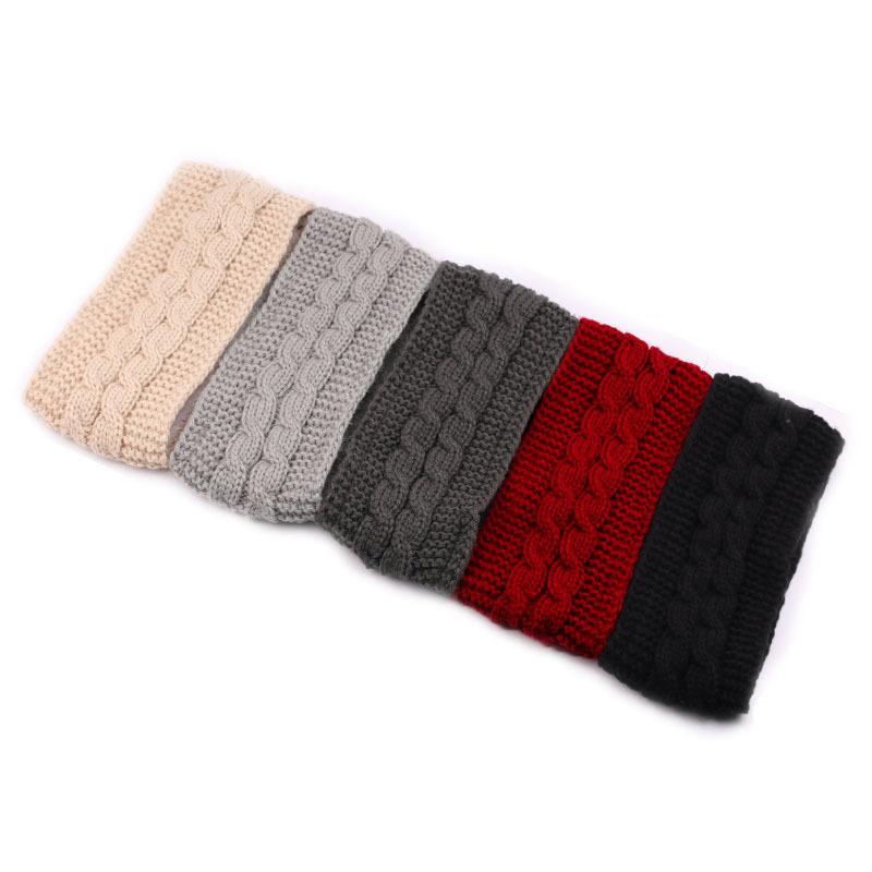 Beige Warm Sports Headband Ear Protection Cover New Autumn and Winter Knitted Headband Women Velvet Hair Accessories Headband