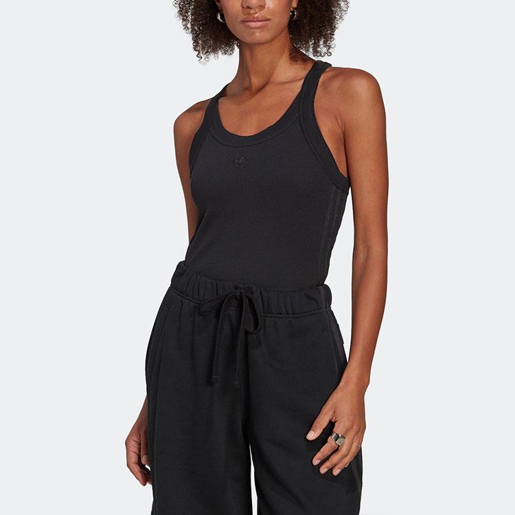 adidas Originals X Blue Version Tank Top Logo Print Slim Fit Sports Vest Women Tops Black HK7229