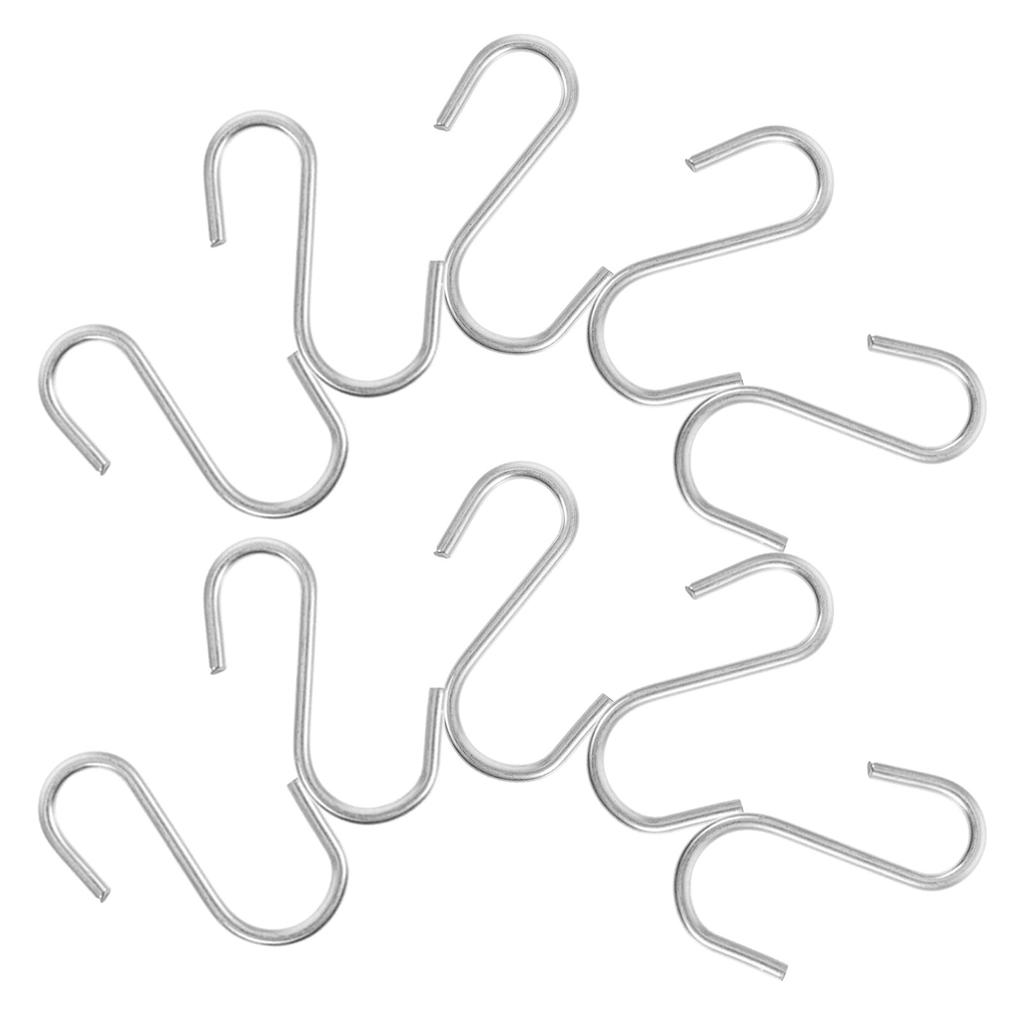 100Pcs S Shaped Hooks Heavy Duty Stainless Steel Kitchen Organizer Utensils Hangers Over Door Closet Clothes