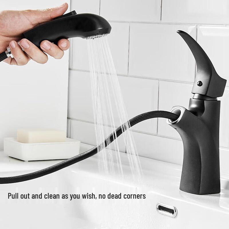 All-Copper Pull-Out Hot & Cold Bathroom Basin Faucet