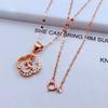 Purple Gold Star Hollow Pendant Exquisite Fashion Shining Rose Gold Smart Necklace