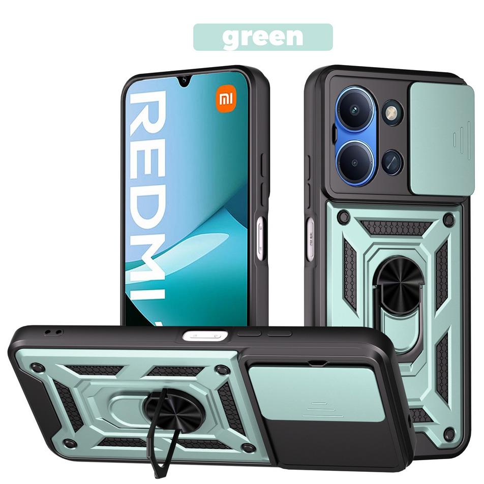 

Camera Protect Case for Xiaomi Redmi 15C 13C 12 4G 12C 11A 10c 10 9T 9 Redmi Note 13 Pro 12 Armor Hybrid Metal Ring Holder Cover Redmi Note 10 Pro Max