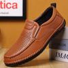 Fashion Men Casual Leather Shoes High Quality Cowhide Business Shoe Summer Hollow Out Breathable Driving Shoes for Men Loafers Moccasins