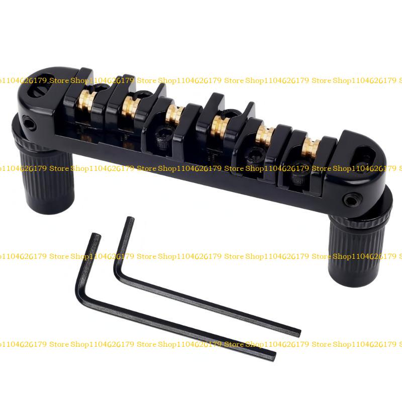 1pc Electric Guitar Bridge Replacement Roller Saddles 6 String Tailpiece Easy Install Guitar Bridge for Electric Guitars