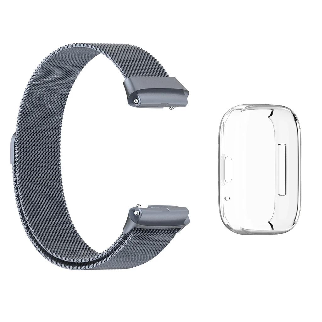 Strap For Xiaomi Redmi Watch 3 Active/3 Lite With TPU Soft Case Screen Protector Replacement Metal Milanese Magnetic Watchband