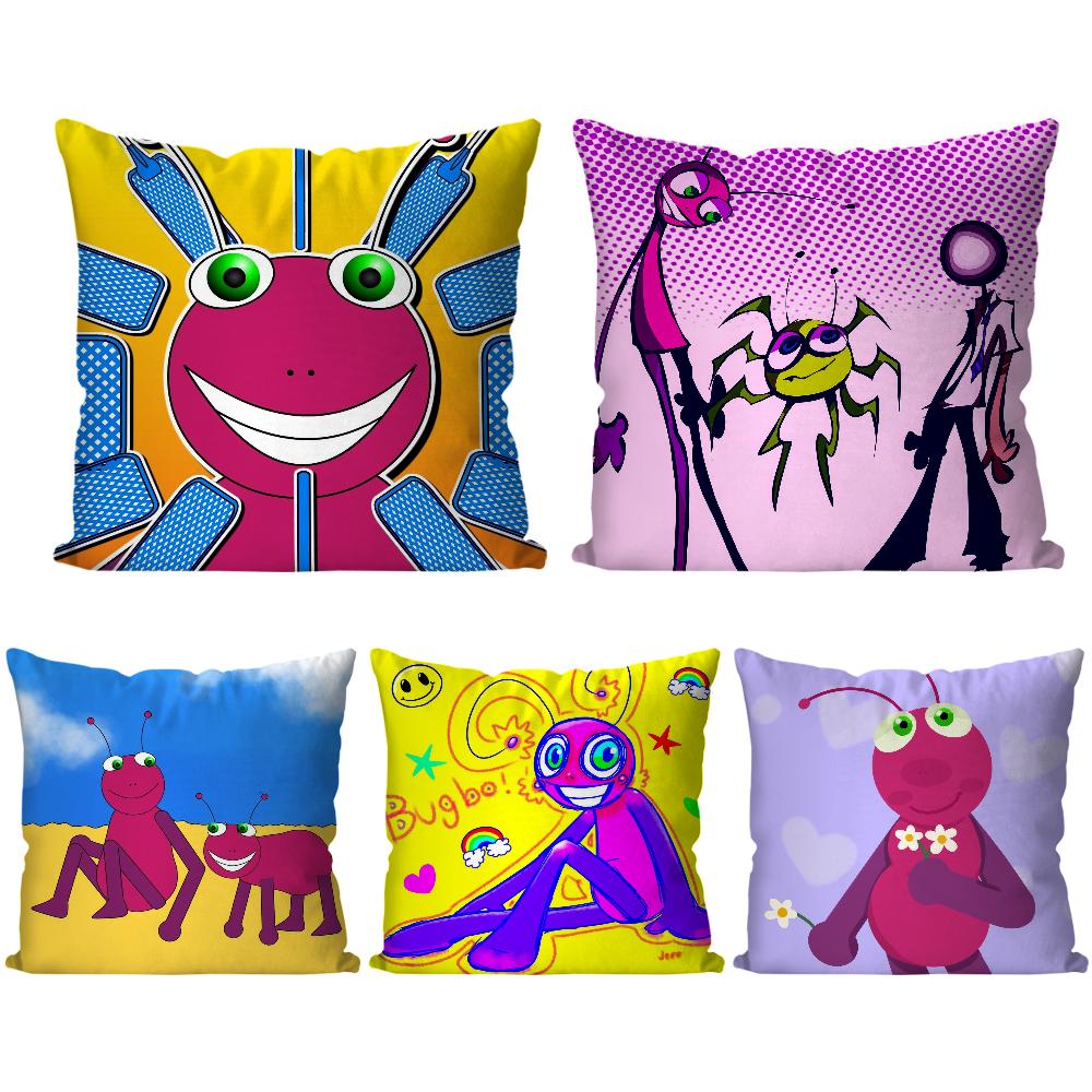 B-Bugbo Cartoon Cute Pillow Case Square Pillow Bedroom Sofa Leisure Comfort Cushion Car Living Room Home Decoration 40X40