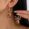 Christmas Cute Cartoon Earrings Elk Deer Animal Pendant Earrings Hook For Women Acrylic Dangle Earrings Party Gift
