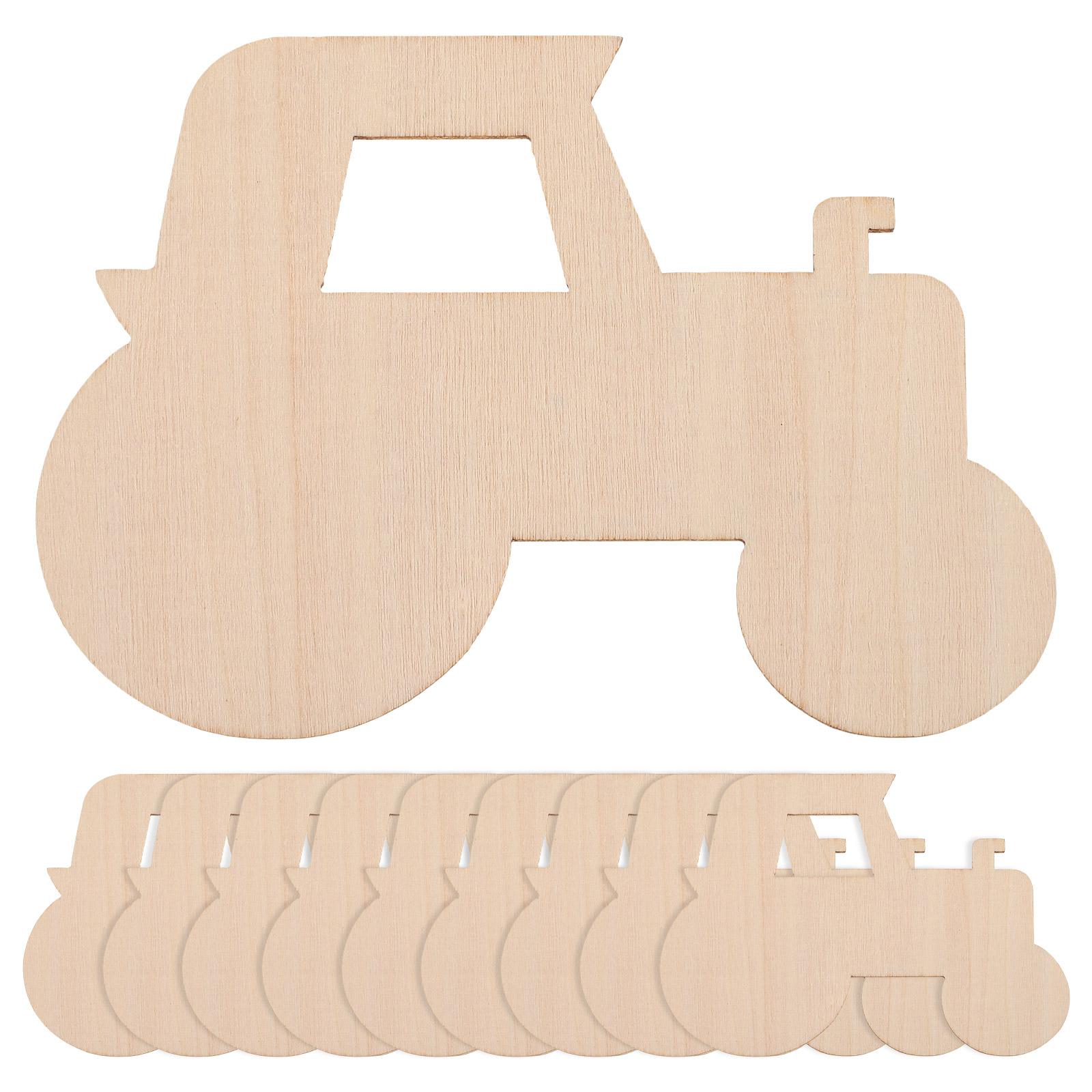 

20 Pcs Cartoon Tractor DIY Craft Wooden Slices Graffiti Chips of The Lid Hanging Pendants Decor Design Child 8.00X6.00X0.30CM бежевий
