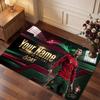 Cristiano Ronaldo Custom Crystal Velvet Rug, Personalized Name Text Print, Football Logo Soft Non‑Slip Floor Mat Home Decor Gift