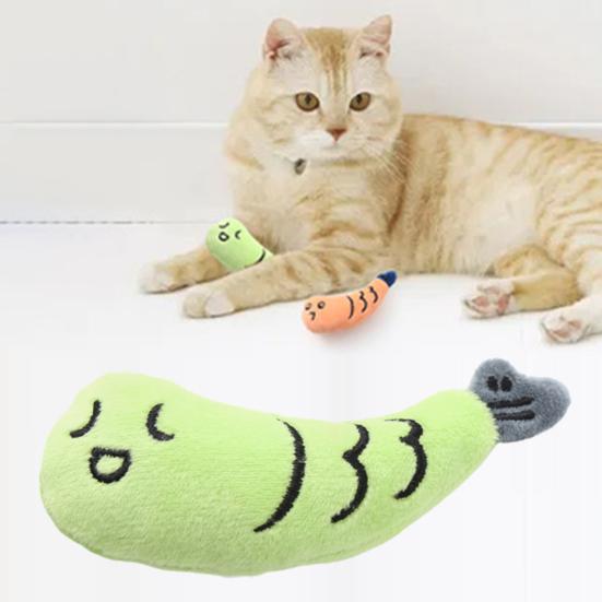 Cat Plush Toy Adorable Appearance Super Soft Bite-resistant Wear Resistant Non-Fading Soothe Mood Cartoon Cat Teeth Grinding Catnip Doll Pet Chewing