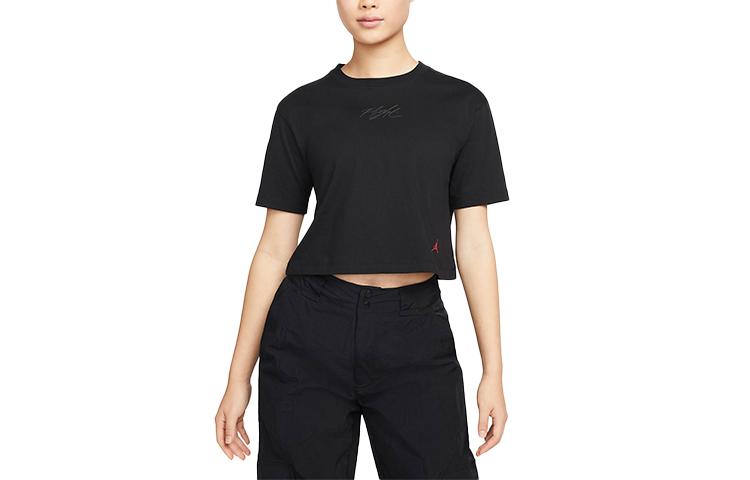 Jordan T Shirts Women s Black Crew Neck Moderate DN2777-010 S