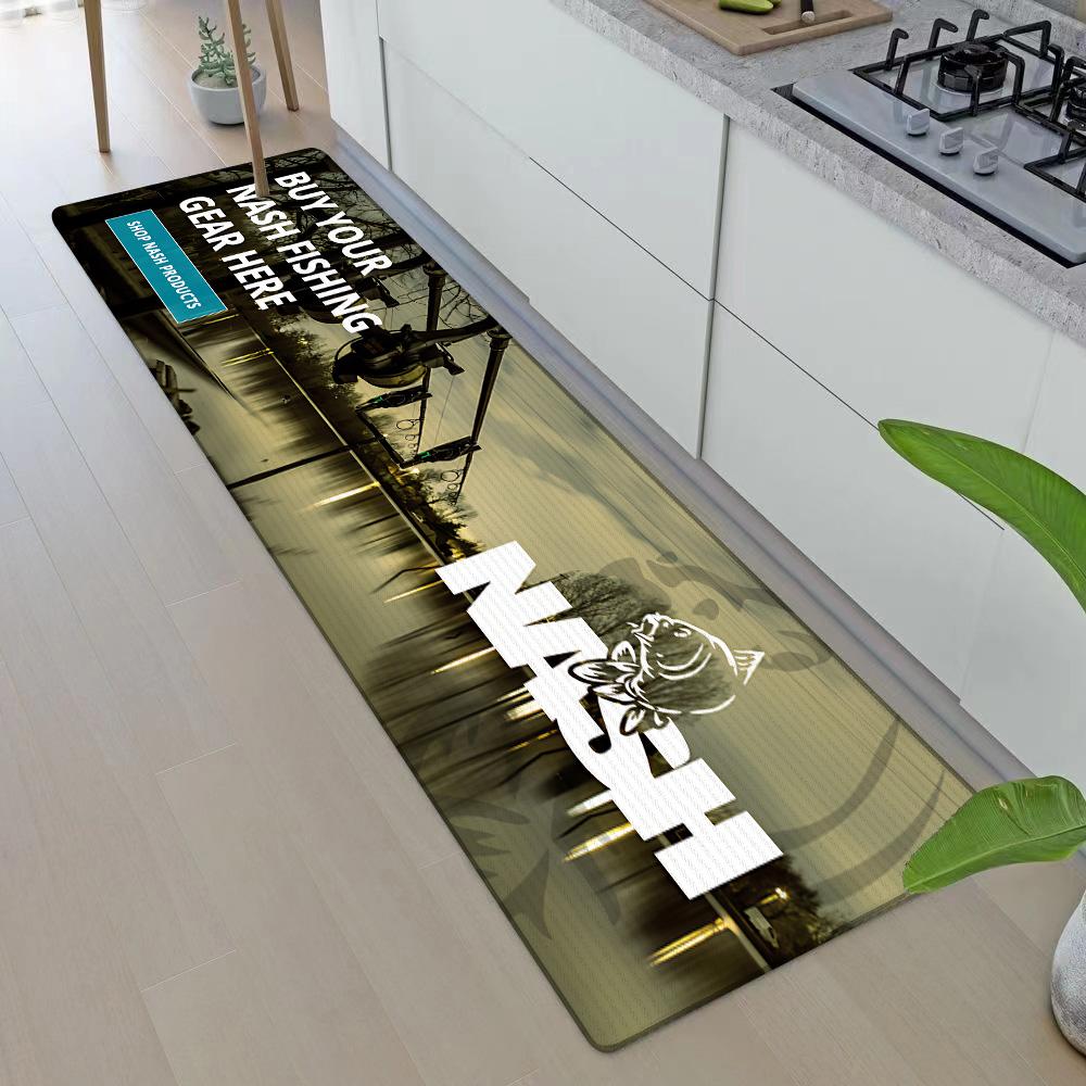 Nash Fishing Logo Entrance Front Door Doormat Non-slip Kitchen Rug Living Room Rugs Balcony Bathroom Foot Mat Floor Mats Carpet