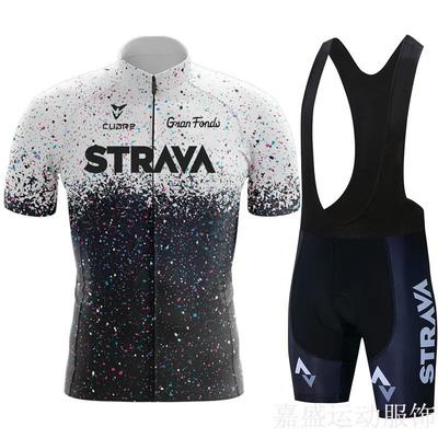 STRAVA Tour De Cycling Suit Short Sleeve Set Speed-drying Clothes Drawable Design