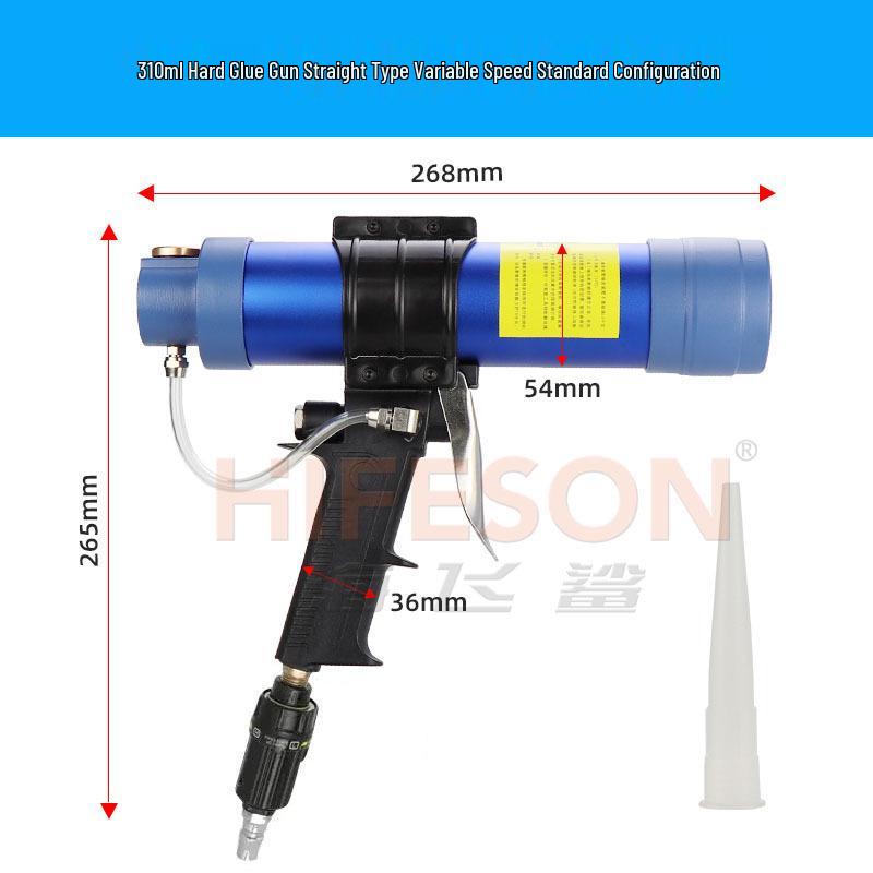 

Haifei Shark 310ml Pneumatic Glass & Foam Caulking Gun, Straight Type with Speed Control Q3