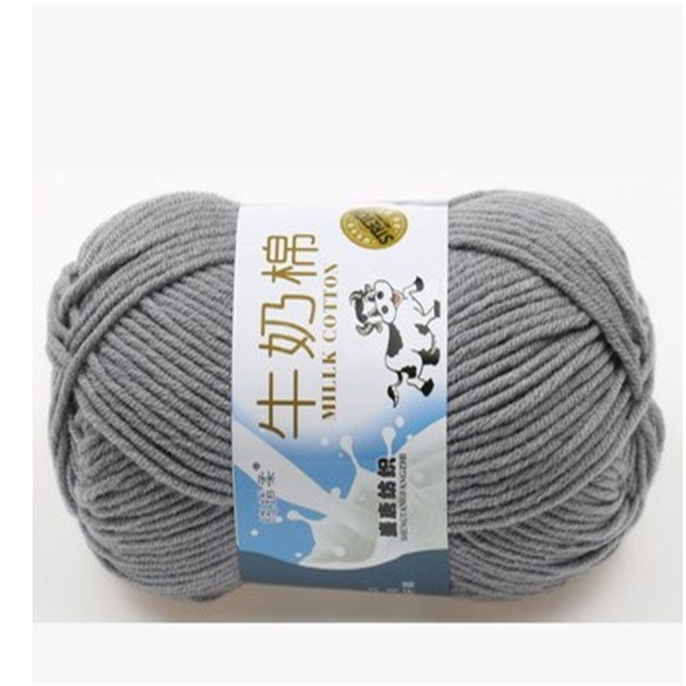 

1 моток Вязание крючком ручное высокое качество Акриловая Молочная хлопковая шерсть Dark gray-15