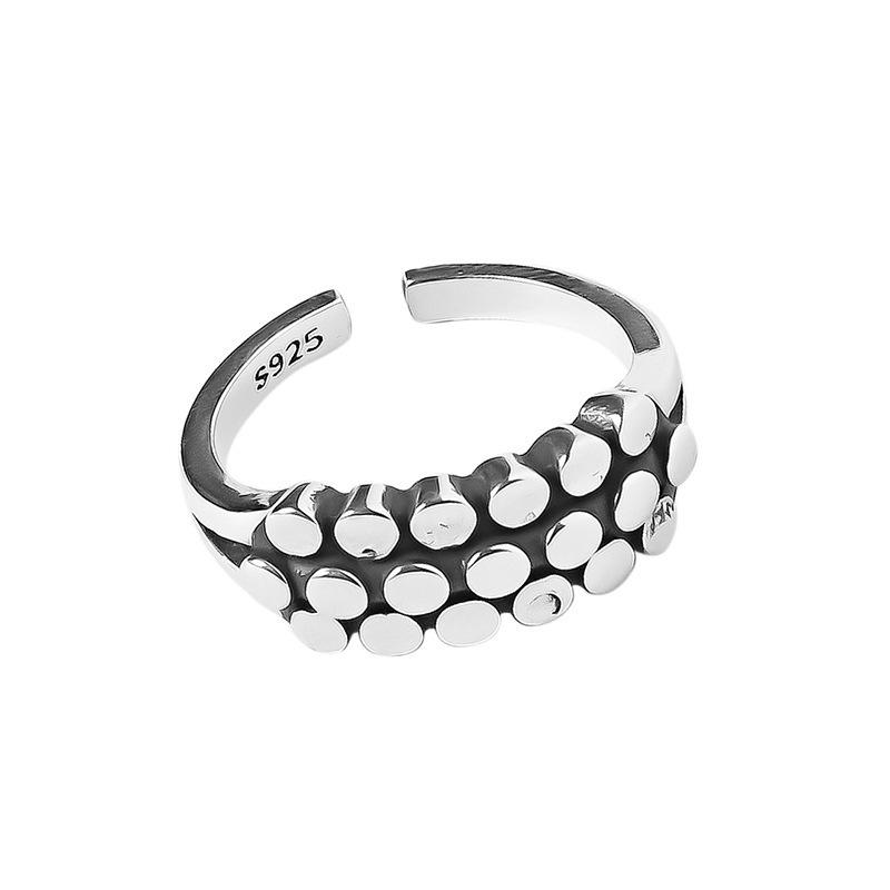 925 Silver Eyecatching Open Finger Ring For Women With Retro Cow Pattern And Chic Korean Elements Fashion