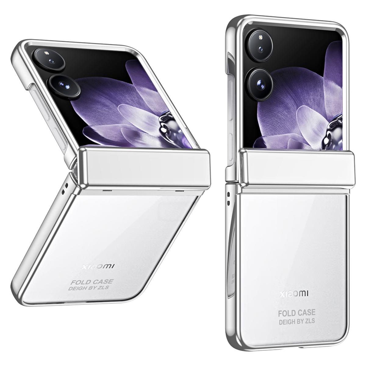 

Для Xiaomi Mix Flip 5G Чехол Гальваническое покрытие ПК Чехол для складного телефона Silver