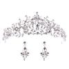 Pink Gold Color Pearl Bridal Crowns Handmade Tiara Bride Headband Crystal Wedding Diadem Queen Crown Wedding Hair Accessories