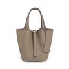 2025 Large Capacity Genuine Leather Commuter Handbag - Lychee Pattern Cowhide Bucket Bag