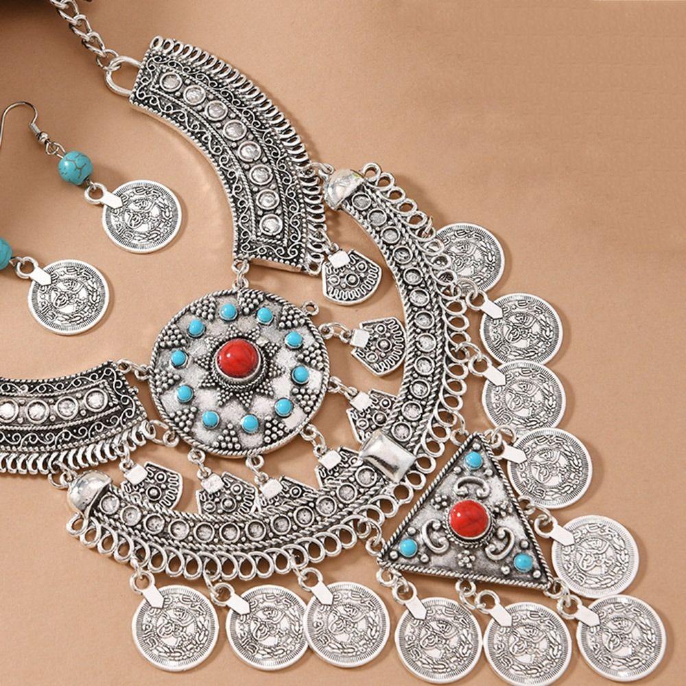 Exquisite Ethnic Style Jewelry Set Vintage Neck Jewelry  Jewelry Accessories