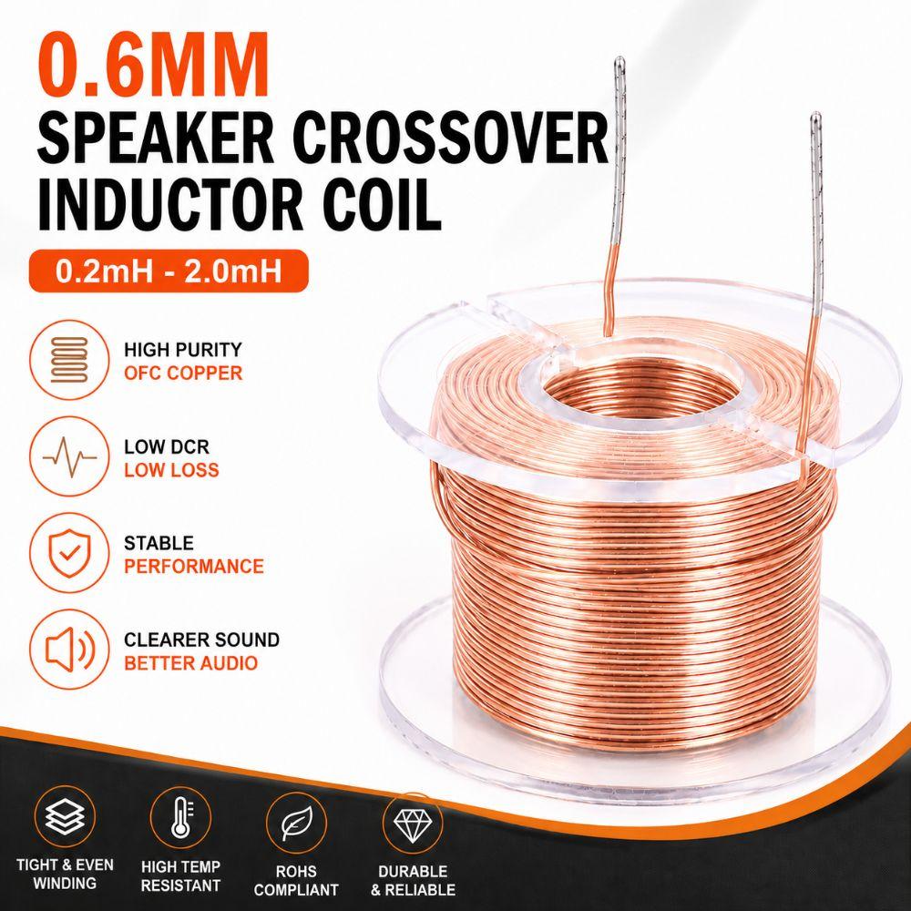 Copper Speaker Crossover Inductor Coil 0.6mm Audio Coil Durable Speaker Coil