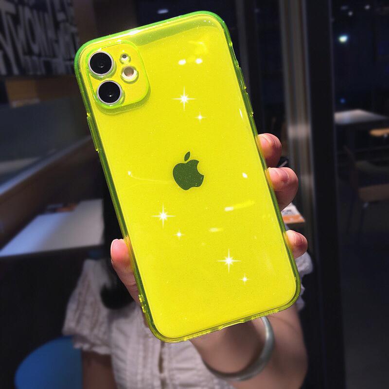 Popular Application iPhone12Pro Fine Hole Glitter Eye Protection TPU Mobile Phone Case Apple 11 Candy Color Soft Case