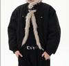 Winter 2025 American Retro Black Fur Collar Cotton Jacket