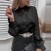Blouse Solid Color V-Neck Cardigan Women Clothing