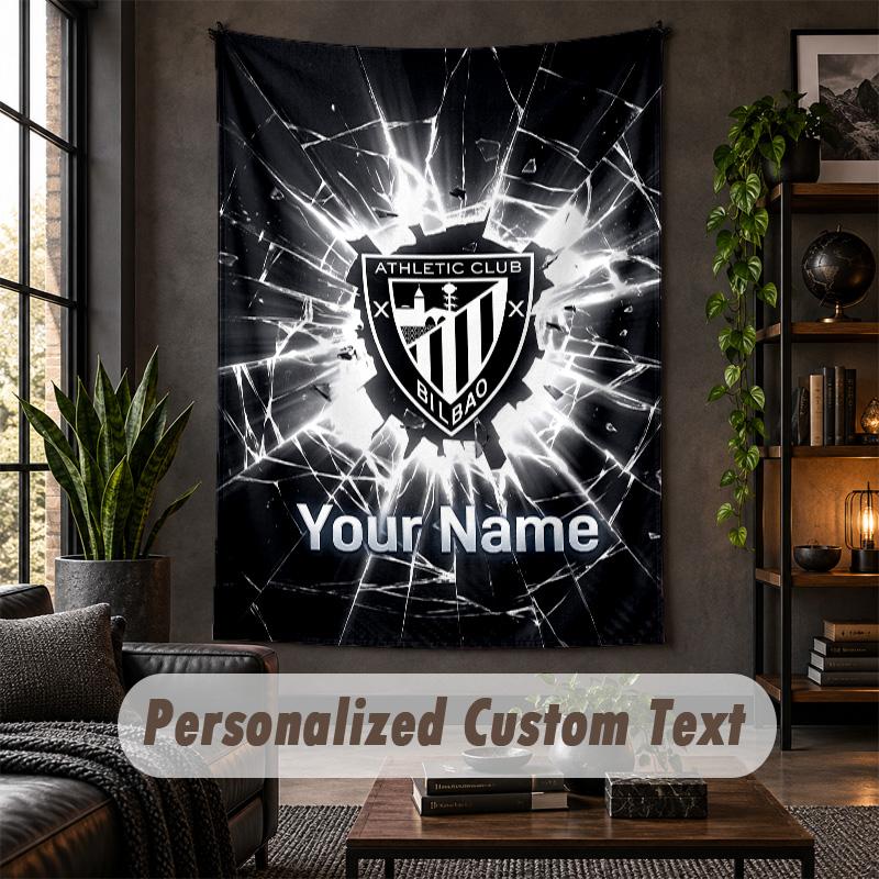 Wall Tapestry Athletic Bilbao FC Print Custom Name Text Wall Hanging Home Decor