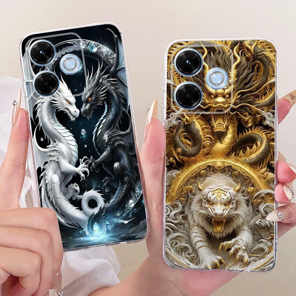 For Xiaomi Redmi 13X Cool Dragon Tiger Pattern Phone Case For Redmi 13X Soft Silicone TPU Cases