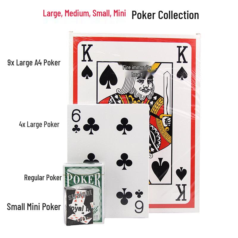 A4 Oversized Playing Cards for Home Fun and Games Mini Playing Cards - Red