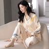Pajamas for Women Spring and Autumn Pure Cotton Long-sleeved Middle-aged Mothers Oversized Loose Home Clothes Home Clothes Set
