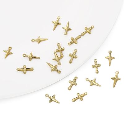 10 Stücke Kupfer Einzelner Hängender Kreuz Anhänger Für DIY Schmuck Machen Handwerk Zubehör