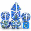 Cusdie Dragon Font DND Dice Metal, Auspicious Cloud, 7Pcs Polyhedral Dice Set, for D&D Role Playing Game Pathfinder Board Games