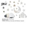 Decorative Mirror Wall Decals 3D Star Moon Cloud Stickers Self Adhesive Decals