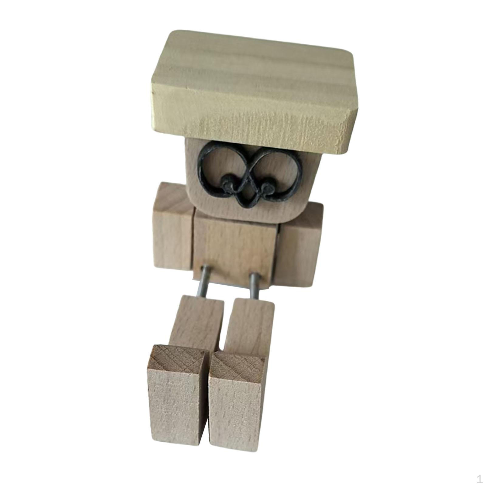 

Дрожащие Ноги Деревянная Фигурка Человечка Аксессуары для Интерьера Автомобиля Забавная Украшение для Приборной Панели Автомобиля для with hat