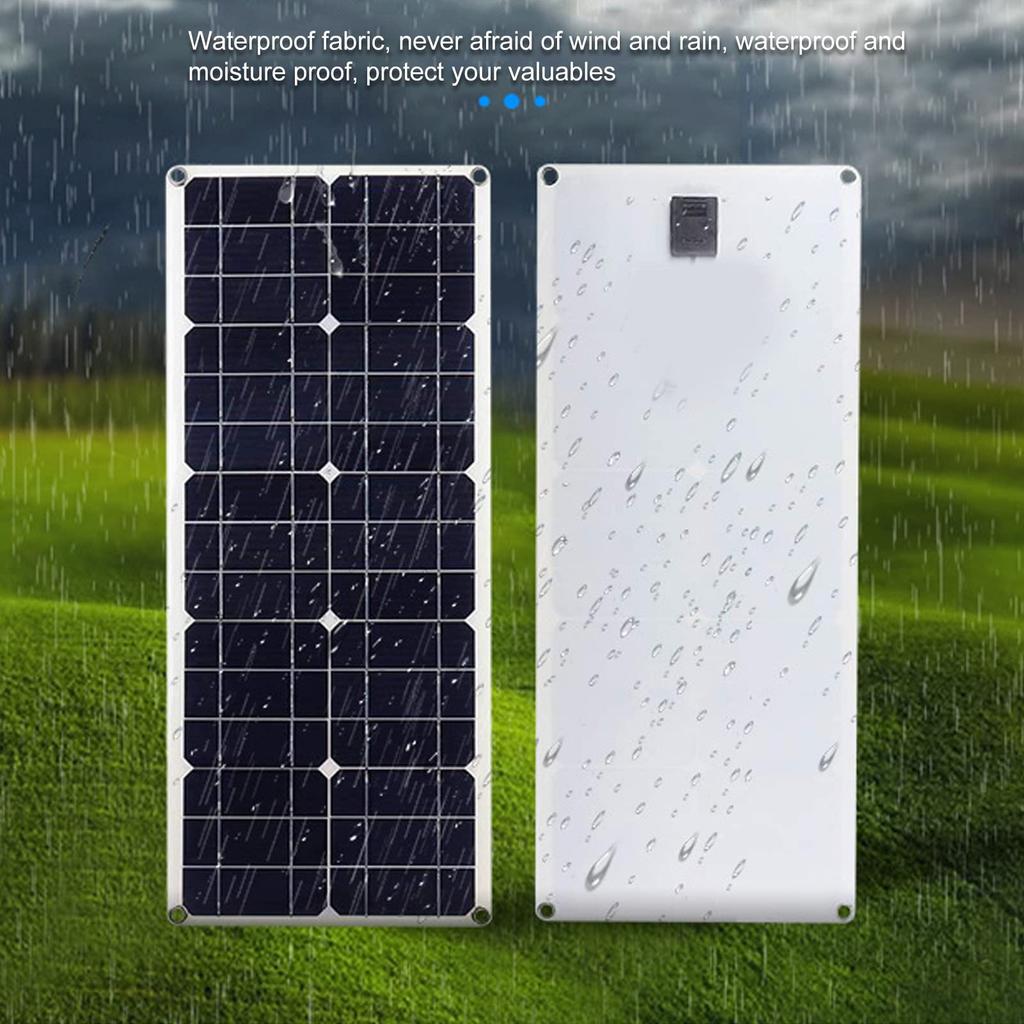 EVTSCAN Portable 50W Solar Panel Solar Charging with Dual Outlet USB Foldable Flexible Monocrystalline Silicon Outdoor Solar Panel Charger - Ports,