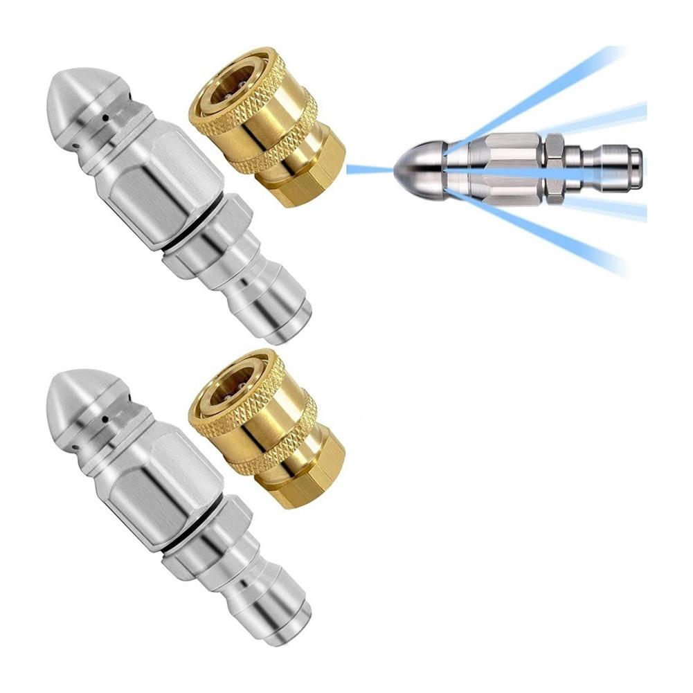 Brass Socket 5000PSI Nozzle Drain Cleaning Kit Sewer Jetting Nozzle